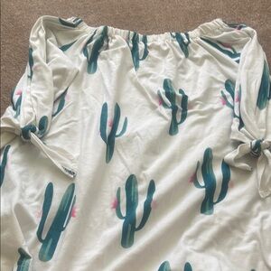 Cactus Print Off-Shoulder Top